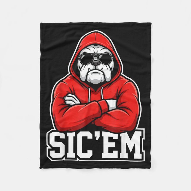 Sic'em Bulldogs Graphic Men Women Kid Boy Girl  Fleece Blanket (Front)