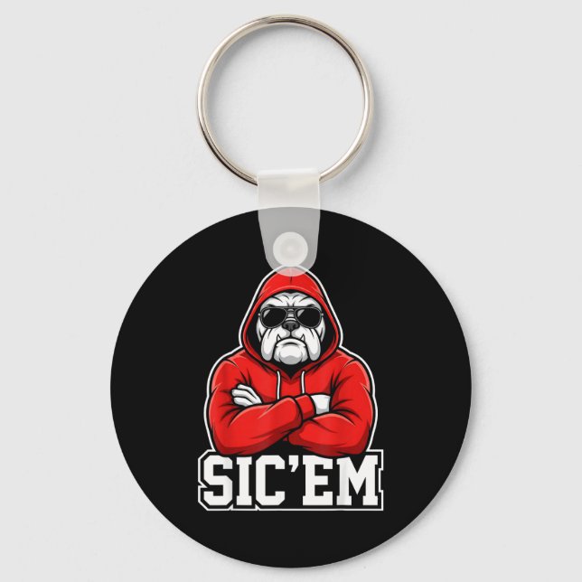 Sic'em Bulldogs Graphic Men Women Kid Boy Girl  Key Ring (Front)