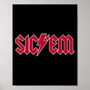 Sicem Go Dawgs Highschool Football Spirit Shirt Poster