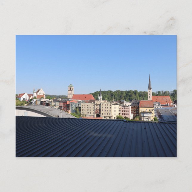 Sicht auf Wasserburg am Inn vom Parkhausdach Postcard (Front)