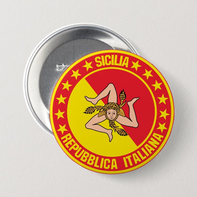 Sicilia                                            7.5 cm round badge (Front & Back)