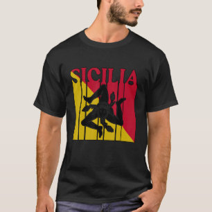 Sicilia Flag Sicily Palermo Italy 10 T-Shirt