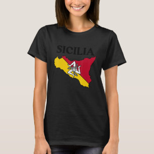 Sicilia Flag Sicily Palermo Italy 11 T-Shirt