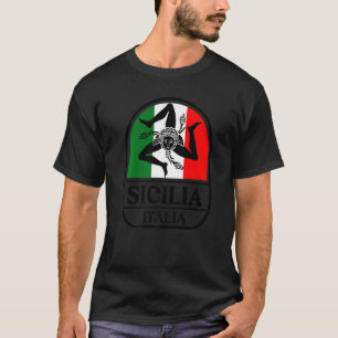 Sicilia Flag Sicily Palermo Italy 14 T-Shirt