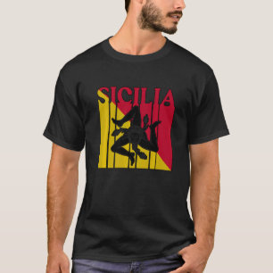 Sicilia Flag Sicily Palermo Italy 15 T-Shirt