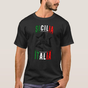 Sicilia Flag Sicily Palermo Italy 16 T-Shirt