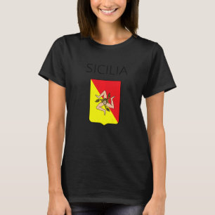 Sicilia Flag Sicily Palermo Italy 16 T-Shirt