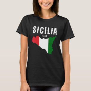Sicilia Flag Sicily Palermo Italy 19 T-Shirt