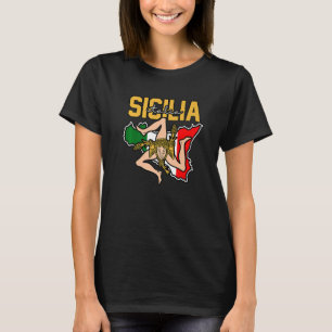 Sicilia Flag Sicily Palermo Italy 21 T-Shirt