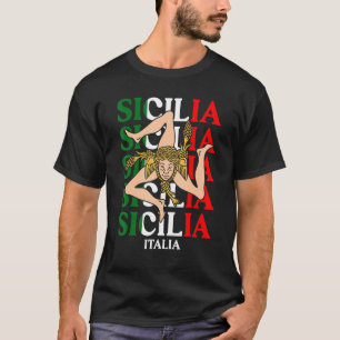 Sicilia Flag Sicily Palermo Italy 22 T-Shirt