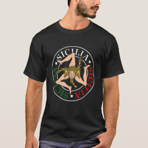 Sicilia Flag Sicily Palermo Italy 26 T-Shirt