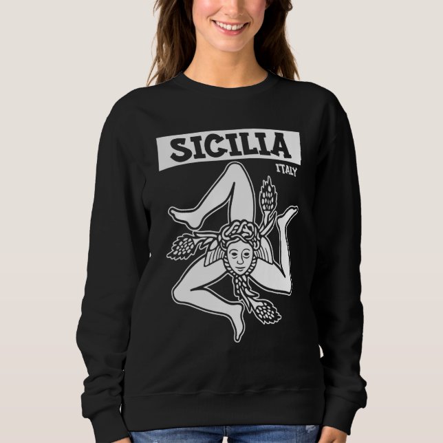 Sicilia Flag Sicily Palermo Italy 2 Sweatshirt (Front)