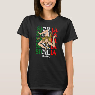 Sicilia Flag Sicily Palermo Italy 30 T-Shirt