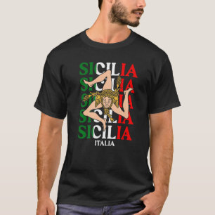 Sicilia Flag Sicily Palermo Italy 30 T-Shirt