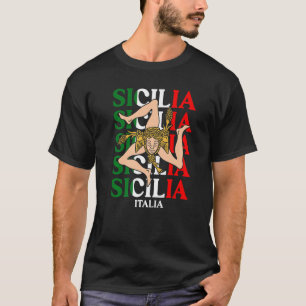Sicilia Flag Sicily Palermo Italy 30 T-Shirt