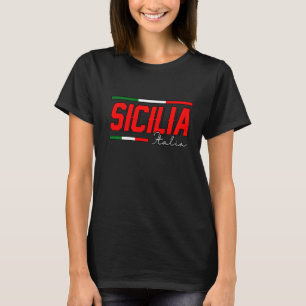 Sicilia Flag Sicily Palermo Italy 36 T-Shirt