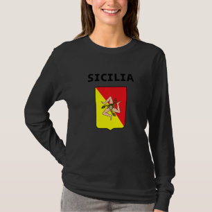 Sicilia Flag Sicily Palermo Italy 3 T-Shirt