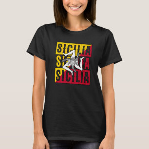 Sicilia Flag Sicily Palermo Italy T-Shirt