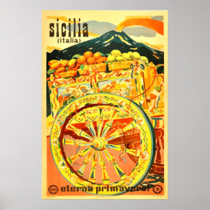 Sicilia, Italia, Travel Poster