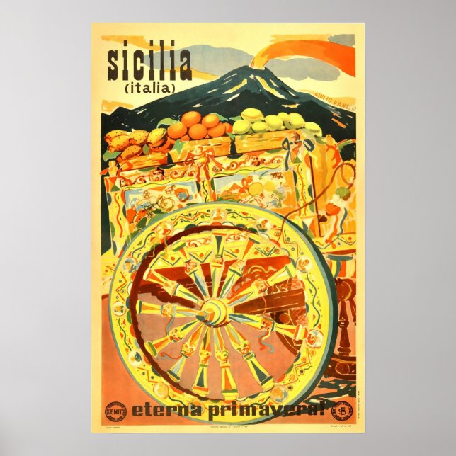 Sicilia, Italia, Travel Poster (Front)