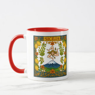 Sicilia Mt.Etna Trinacria Design Mug