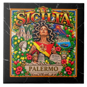 SICILIA Sicilian Design Customise Name PALERMO Ceramic Tile