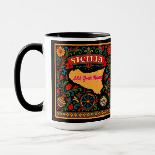 Sicilia Sicilian Design (customise with name) Mug
