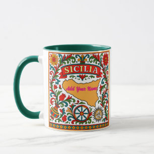 Sicilia Sicilian Design (customise with name) Mug