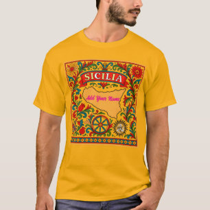 Sicilia Sicilian Design (customise with name) T-Shirt