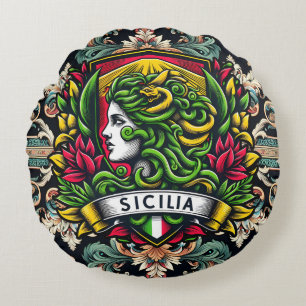 Sicilia Sicilian Design Round Cushion