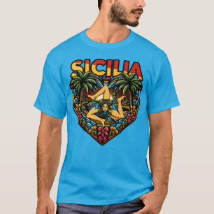Sicilia Sicilian Heart Trinacria T-Shirt