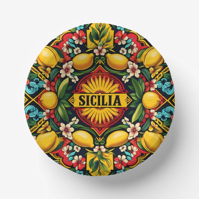 Sicilia Sicilian Paper Plate  (Front)