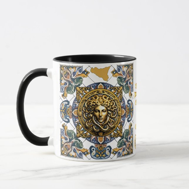 Sicilia Sicilian Pattern Classic Mug, 11 oz Mug (Left)