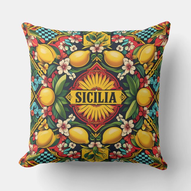 Sicilia Sicilian Pattern Cushion (Front)