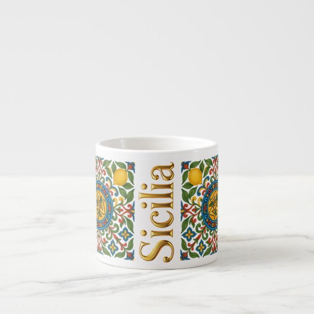 Sicilia Sicilian Pattern Espresso Cup (Front)