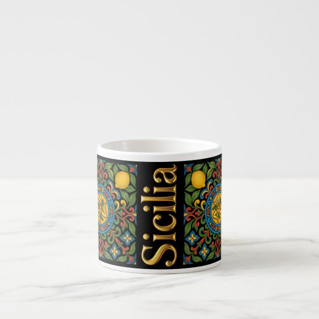 Sicilia Sicilian Pattern Espresso Cup (Front)