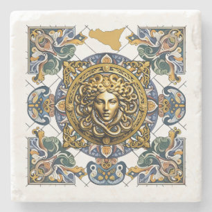 Sicilia Sicilian Pattern Stone Coaster