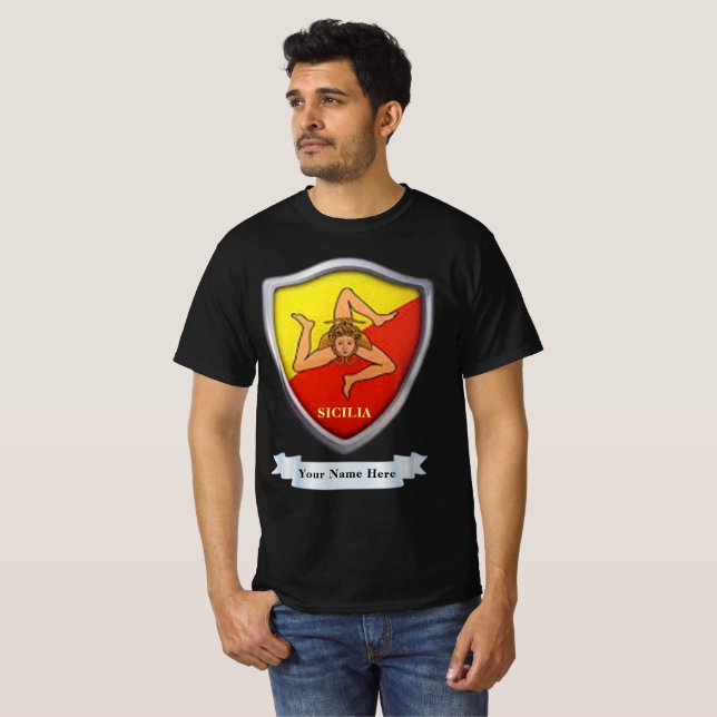 Sicilia/Sicily Emblem Personalizable T-Shirt (Front Full)