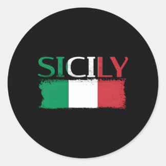 Sicilia Sicily Italy Europe Vacation Travel Classic Round Sticker