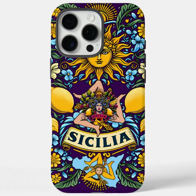 Sicilia Trinacria iPhone 16 Pro Max case  (Back)
