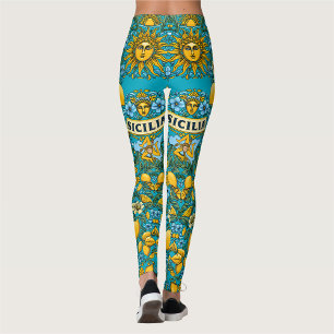SICILIA Trinacria Sicilian Colours  Leggings