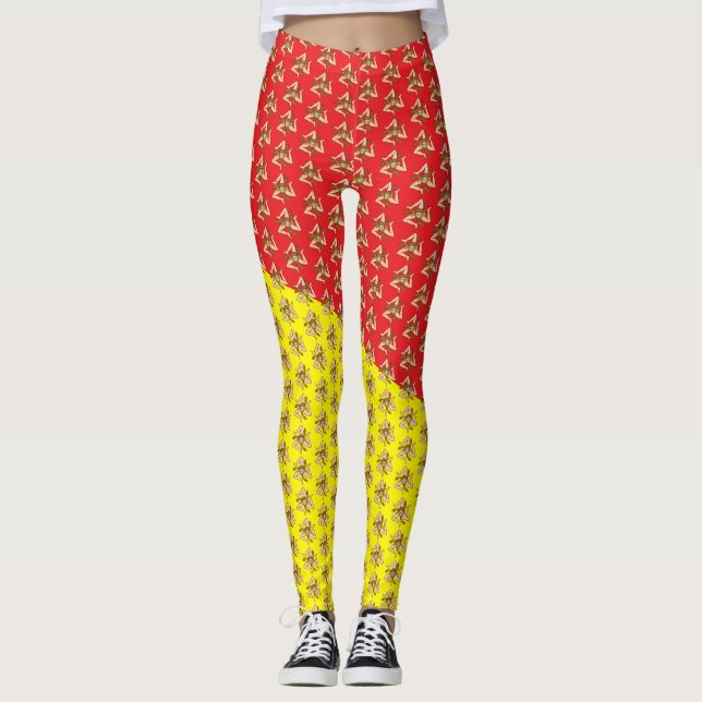 SICILIA Trinacria Sicilian Colours  Leggings (Front)