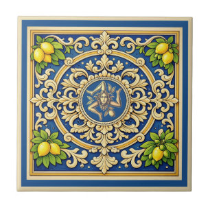 Sicilia Trinacria Sicilian design  Ceramic Tile