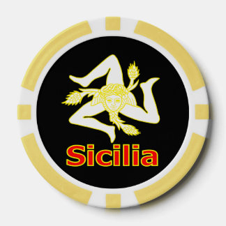 Sicilia with Trinacria Symbol T-Shirt Poker Chips