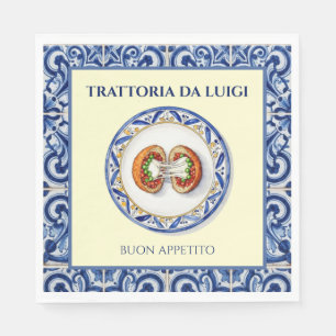 Sicilian Arancini Napkins Majolica Tile