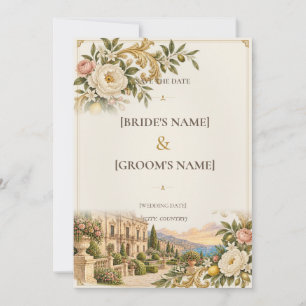 Sicilian Baroque Cream & Antique Gold Save The Date
