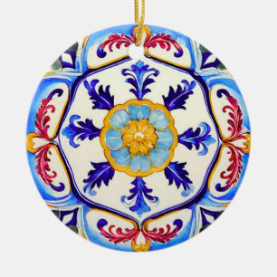 Sicilian Baroque Flower I Ceramic Ornament