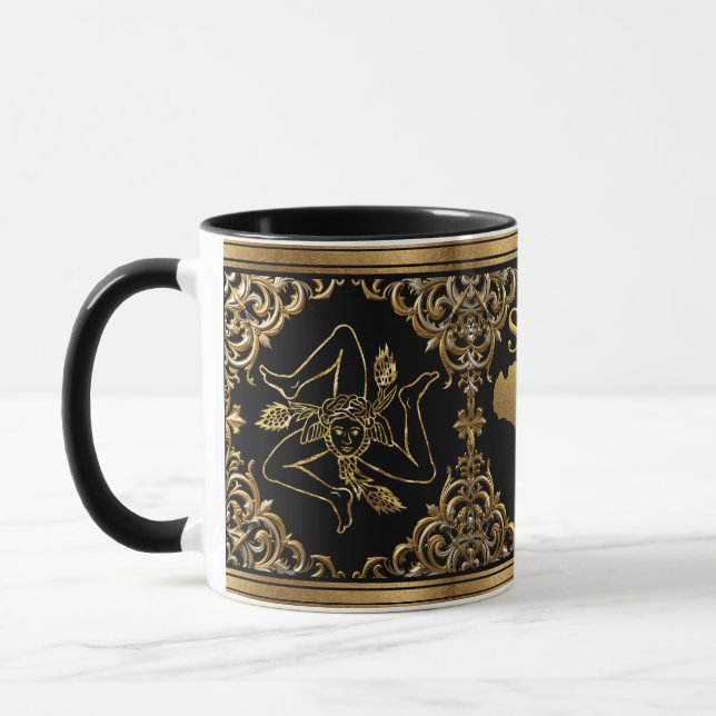 Sicilian Baroque Trinacria Design Mug (Left)