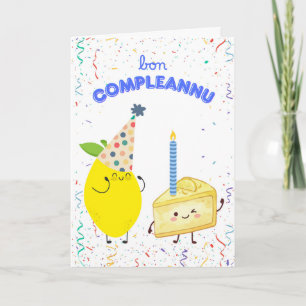 Sicilian Birthday Greetings Bon Compleannu Lemons Card