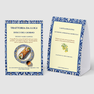 Sicilian Cannoli Dessert Menu